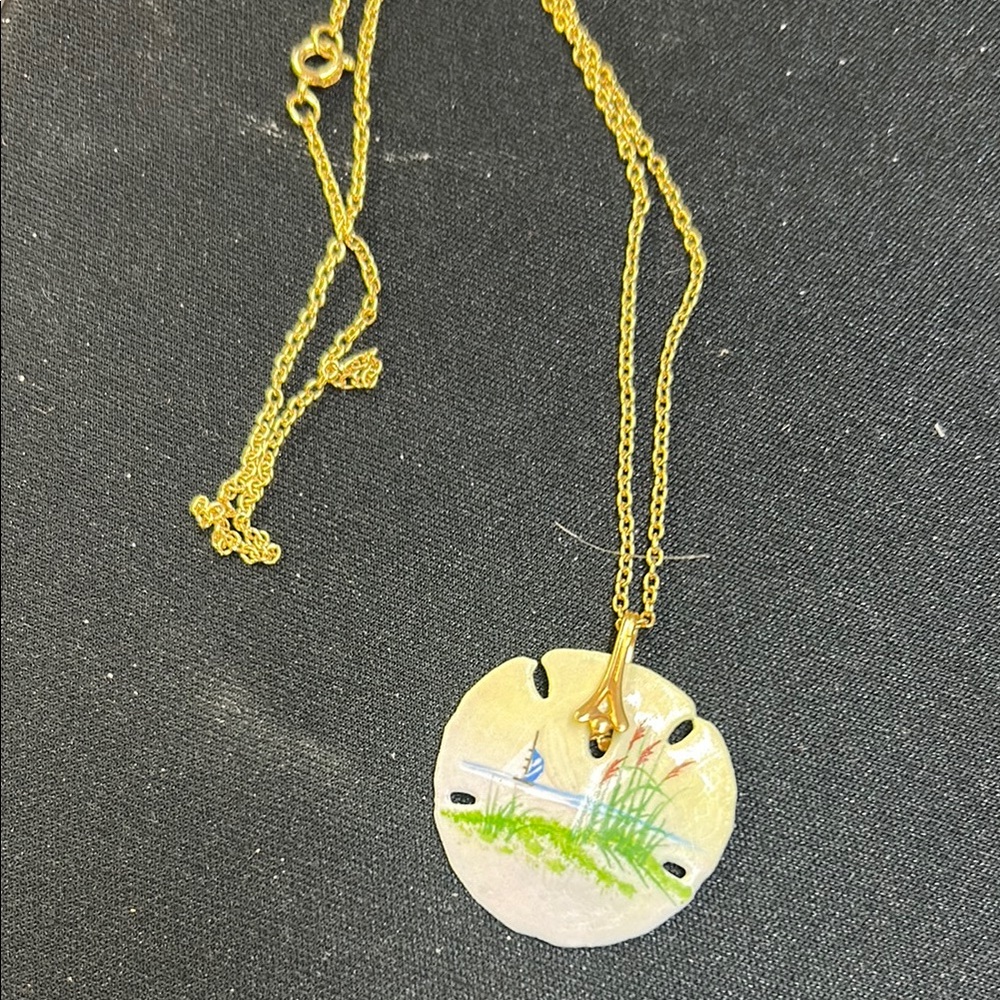 Scenic Gold Pendant Necklace